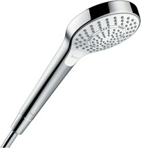 Hansgrohe 3-Spray Patterns 4.3&quot; Single Mount Handheld Shower Head White-Chrome - £43.52 GBP