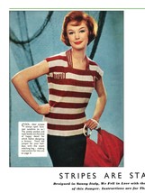 1950s Striped Top with Square Neckline and Bolster Bag - 2 patterns (PDF... - $3.75