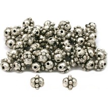 Bali Barrel Beads Antique Silver Plated 7mm 100Pcs Approx. - £6.88 GBP