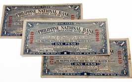 1941 Philippines National Banque - Cebu 1 Peso Billets, plein De 3 P-S215 - $51.34