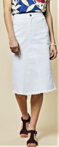 White Denim Midi Skirt Harvey Faircloth Size-2 - £47.18 GBP