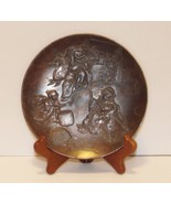 Antique Japanese Relief Bronze Plate  Geisha, Kabuki Dancer, Musician    - $800.00