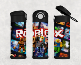 Personalized Robot Blox 12oz Kids Stainless Steel Tumbler Water Bottle - £17.56 GBP