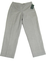 NWT Gray Windowpane Pants 10 $88 Wool Blend Lined 27&quot;  Harve Benard Womens M - £11.97 GBP