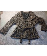 89th &amp; Madison Animal Leopard Print Peacoat 3 Button Belted Womens 18/20... - $18.06