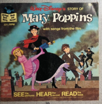 MARY POPPINS (1977) Disneyland softcover book with 33-1/3 RPM record - £10.90 GBP