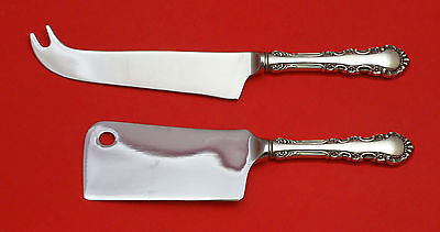 GEORGIAN ROSE BY REED & BARTON STERLING SILVER CHEESE SERVING SET 2P HHWS CUSTOM - £75.93 GBP