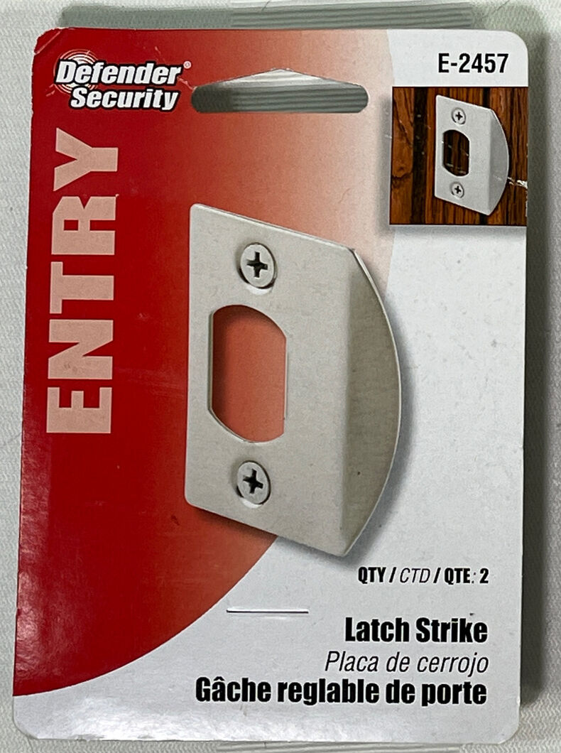 Defender Security Entry Latch Strike E-2457 Nickel Finish - $8.79