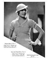 1930s Empire Blouse, Brim Hat, Gauntlet Gloves - 3 Crochet patterns (PDF... - £3.18 GBP