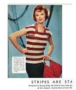 1950s Striped Top with Square Neckline and Bolster Bag - 2 patterns (PDF... - £2.98 GBP
