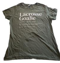 Lacrosse goalie funny quote definition T-Shirt sz Large Green - $9.49
