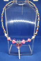 Pink Heart and Lollipop Necklace - £4.37 GBP