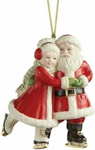 Lenox Ice Skating Santa and Mrs. Claus Ornament C21065 - £29.40 GBP