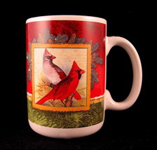 Christmas Cardinal Mug Ceramic Pine Branch Red and Green by Jay 4 to 5 I... - $19.99