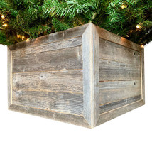 28&quot; Natural Weathered Gray Plank Christmas Tree Collar - £142.59 GBP