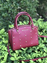 NWT Michael Kors Ellis Small Convertible Satchel Crossbody Stud Cherry Red - £98.16 GBP