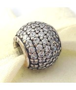 Authentic PANDORA Pave Lights Clear Sterling Silver Ball Bead Charm 7910... - $47.49