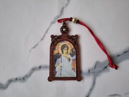 Small Serbian Christian Wooden Pectoral Cross Pendant Rope Cord Car Rear... - $23.00
