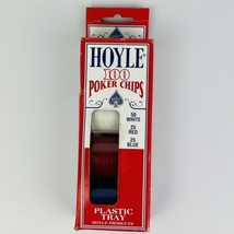 Hoyle Official Poker Chips 100, 50 White 25 Red 25 Blue 1992 Vintage Made in USA - £6.86 GBP