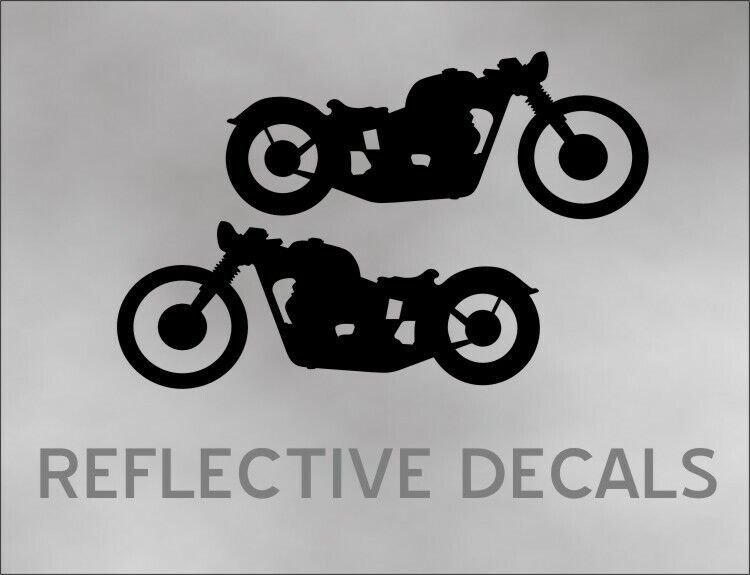 Primary image for Reflective Decal Sticker 2X old school rat Bobber Motorcycle for bike trailer BK