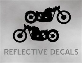 Reflective Decal Sticker 2X old school rat Bobber Motorcycle for bike trailer BK - £13.33 GBP