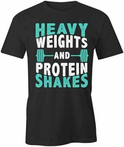 Heavy Weights &amp; Protein Shakes T Shirt Tee Short-Sleeved Cotton S1BSA152 - £14.10 GBP+