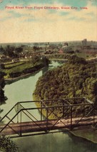 Sioux City Iowa~Floyd River From CEMETERY-STEEL Railroad BRIDGE~1913 Postcard - £6.86 GBP
