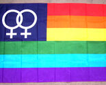 GAY PRIDE LESBIAN RAINBOW BANNER 3 x 5 lesbien female - $13.64