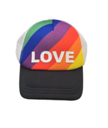 Love Pride Claire&#39;s Snapback Mesh Hat Cap Black Rainbow LGBTQ - $14.77 CAD