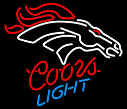 New Coors Light Beer Football NFL Denver Broncos Beer Bar Neon Pub Sign 16&quot;x 14&quot; - £108.56 GBP