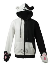 ZYHCOS Black White Bear Zipper Hoodies Unisex Jacket Cosplay Costume With Gloves - £21.11 GBP