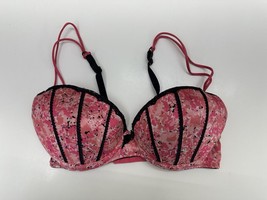 Apt. 9 Intimates Womens Bra Size 34B Pink Floral Black Padded Adjustable - £9.67 GBP