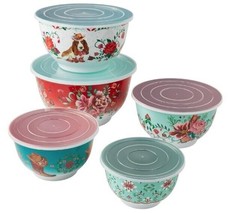 Pioneer Woman ~ Ten (10) Piece Nesting Bowl Set ~ Melamine ~ MERRY MEADOWS - £44.01 GBP