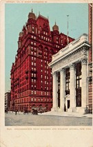 New York Città ~ Knickerbocker Fidati Building &amp; Waldorf ASTORIA-1900s Cartolina - £7.47 GBP