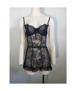Victoria&#39;s Secret Black Lace 1PC Corset Bra Skirt NWT Sheer Maid Costume... - $1,857.23 MXN