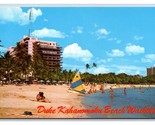 King Kahanomoku Beach Waikiki Hawaii HI UNP Chrome Postcard G18 - £3.11 GBP