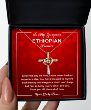 Ethiopian Fiancee Necklace Gifts - Cross Pendant Jewelry Valentines Day  - £39.88 GBP