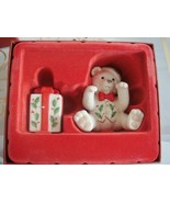 Lenox Christmas teddy bear and present shakers, 3 1/2&quot;,  NIB ivory - $17.81