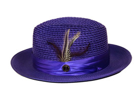 Men&#39;s Summer Spring Braid Straw Style Hat By Bruno Capelo Julian JU914 Purple - £43.45 GBP
