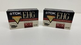 Tdk E-HG Tc -30 VHS-C Blank Tapes Lot Of 2 - £7.69 GBP