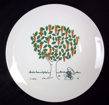 Oatmeal Studios Bunny &amp; Carrot Tree porcelain plate 8.5&quot; Papel Japan - £18.32 GBP