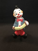 Vintage Brinns Ceramic Circus Clown Figurine Statue Accordion. 5” Tall B7 - $14.25