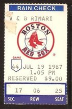 Oakland Athletics Boston Red Sox 1987 Ticket Reggie Jackson Jim Rice Canseco - £2.35 GBP