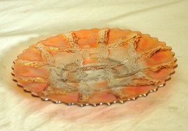 Carnival Glass Plate Bark Basket Weave Pattern - $19.79