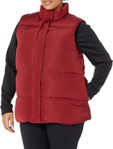 Amazon Aware Women&#39;s Dark Red Relaxed-Fit Water Repellent Puffer Vest - ... - $19.92