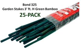 Bond 325 Garden Stakes 3’ ft. H Green Bamboo 25-PACK - $319.88 MXN