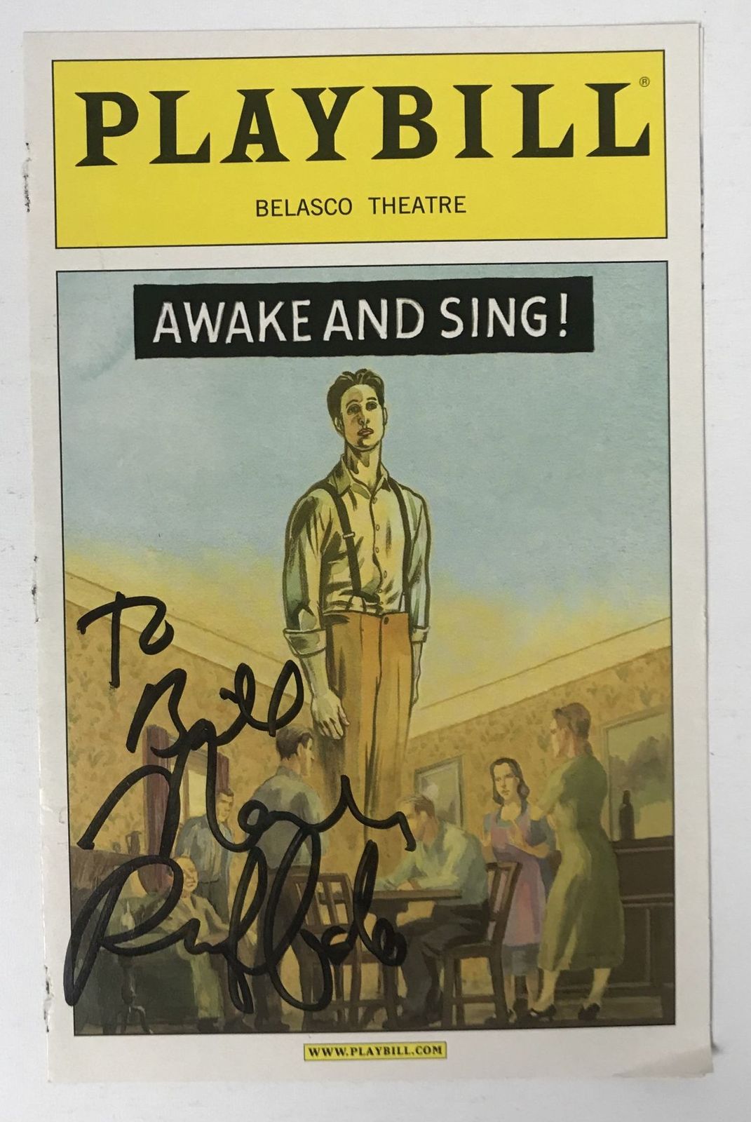 Mark Ruffalo Signed Autographed &quot;Awake and Sing&quot; Theatre Playbill Cover - $15.00