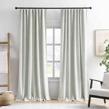 Rain City 2 Pcs Extra Wide Linen Blackout Curtains 102 Inches Long,Back Tab - £64.72 GBP