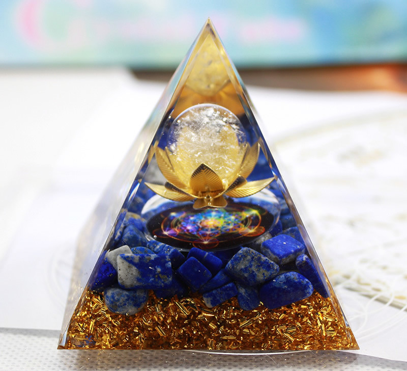 Natural Orgonite Pyramid Reiki Amethyst Energy Healing Chakra Meditation... - $11.99
