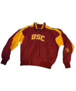 Vintage Majestic NCAA USC Trojans Men&#39;s Bomber Jacket Size Large Full Zi... - $199.37 CAD